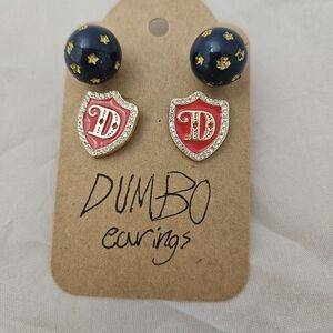 Red and Black Dumbo Earrings